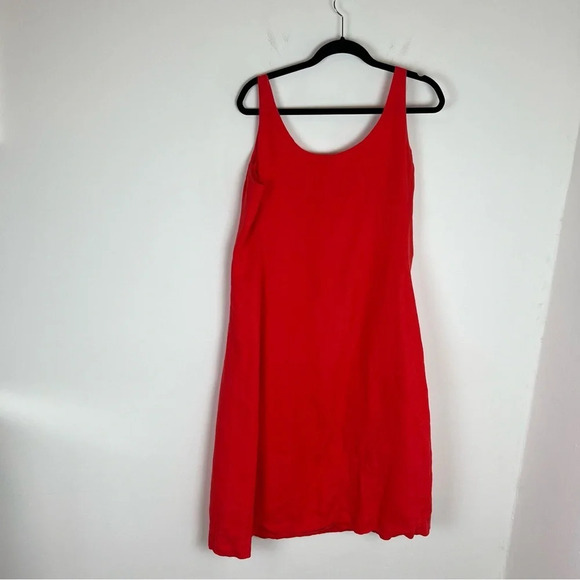 Eileen Fisher 100% Irish Linen Red MIDI Dress Size M - Picture 4 of 6
